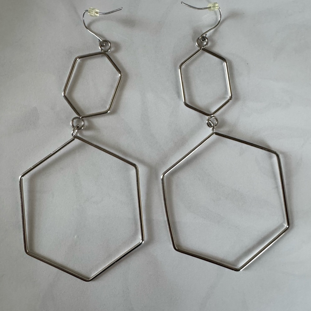 Geometric Silver Earrings
